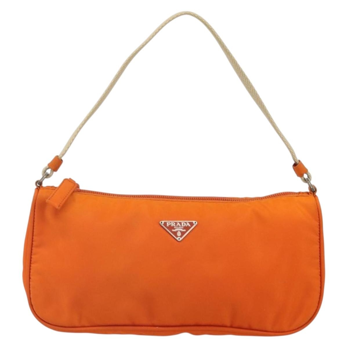 Prada Pochette Shoulder Bag Tessuto, ORANGE, NYLON, Clutche & pouche