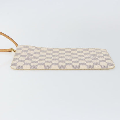 Louis Vuitton Neverfull Pochette Damier, BEIGE, CANVAS, Clutche & pouche