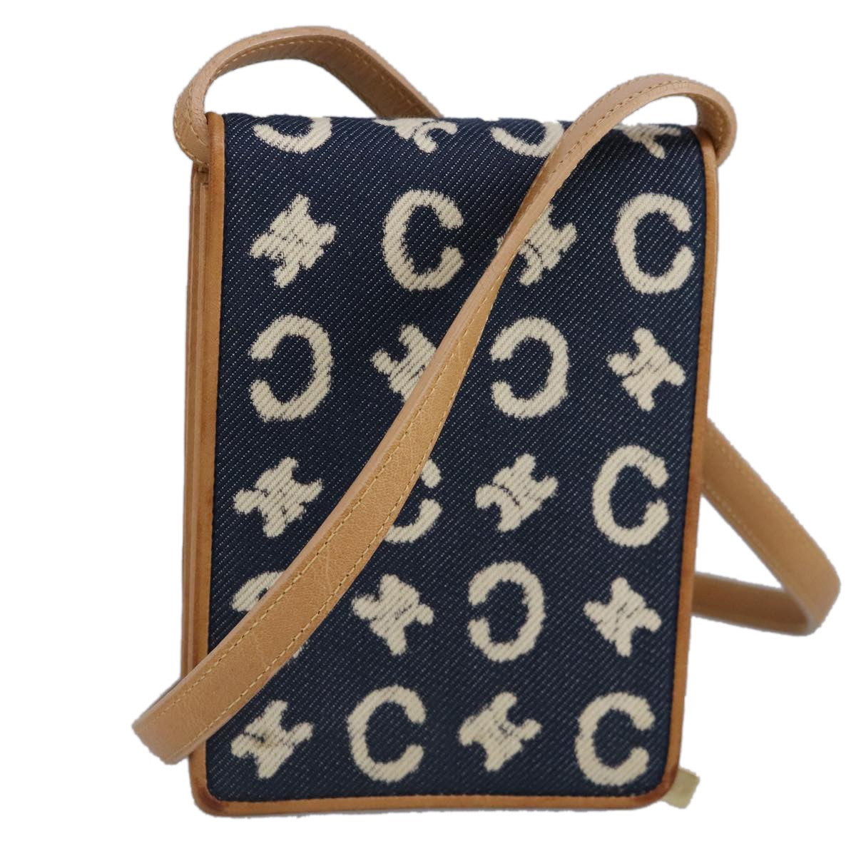 Celine Vintage Macadam Shoulder Bag C Macadam canvas, BLUE, CANVAS, Shoulder bag