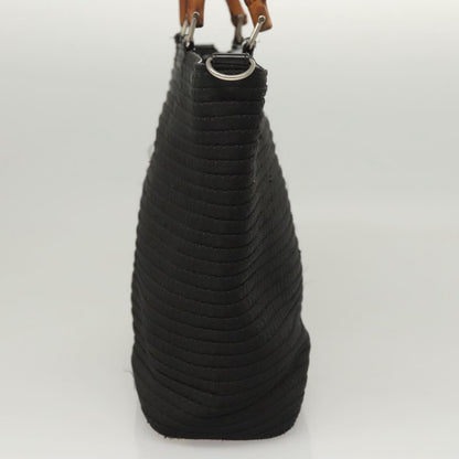 Gucci Vintage Bamboo Handle Tote Canvas, BLACK, CANVAS, Tote bag