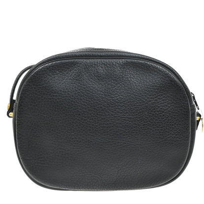 Christian Dior Vintage CD Logo Shoulder Bag Leather, BLACK, LEATHER, Shoulder bag