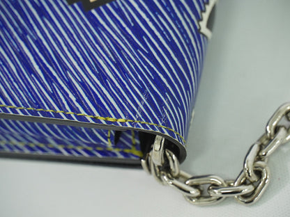 Louis Vuitton Twist Chain Wallet Epi Leather, BLUE, DENIM_JEANS, Shoulder bag