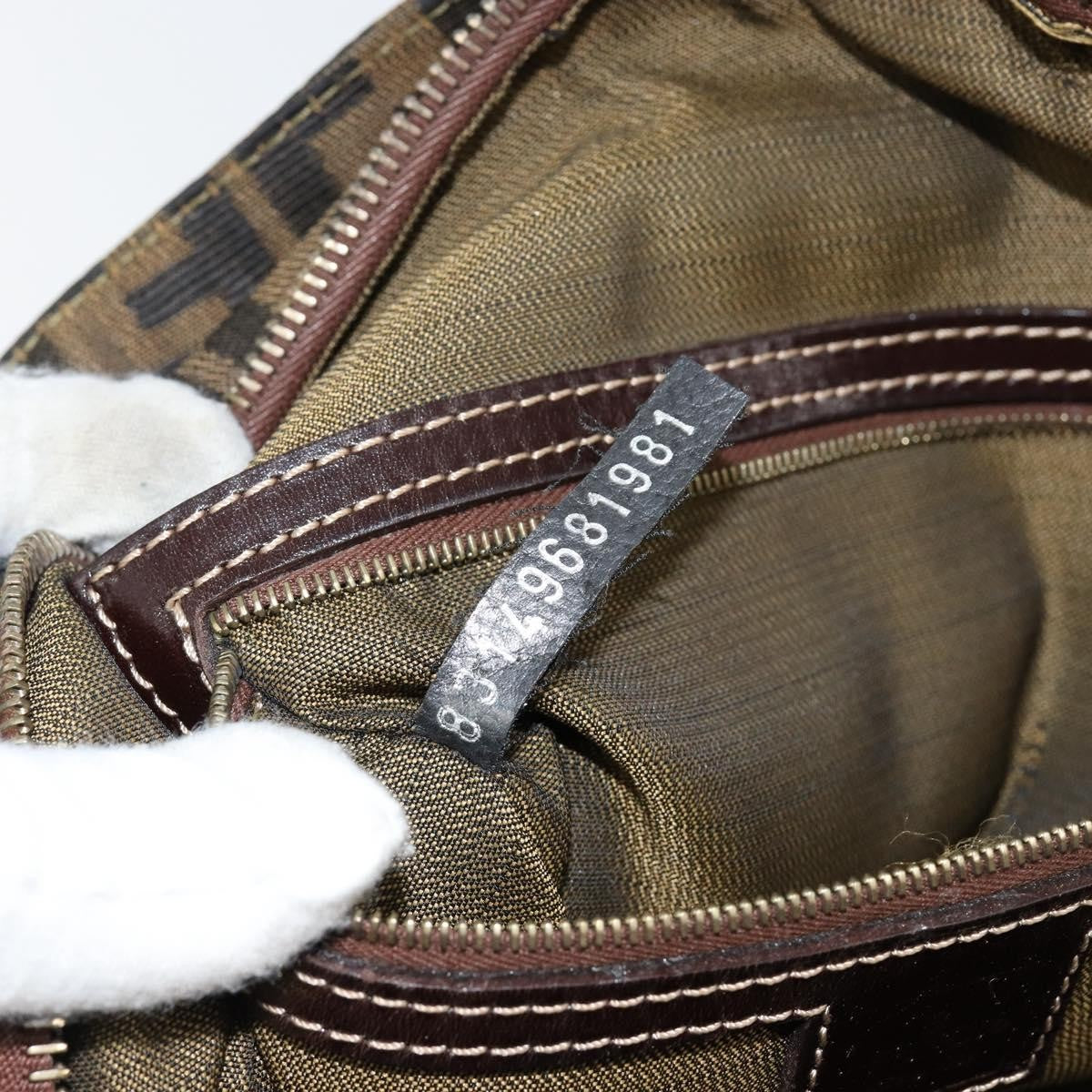 Fendi Vintage Convertible Satchel Zucca Canvas, BROWN, CANVAS, Handbag