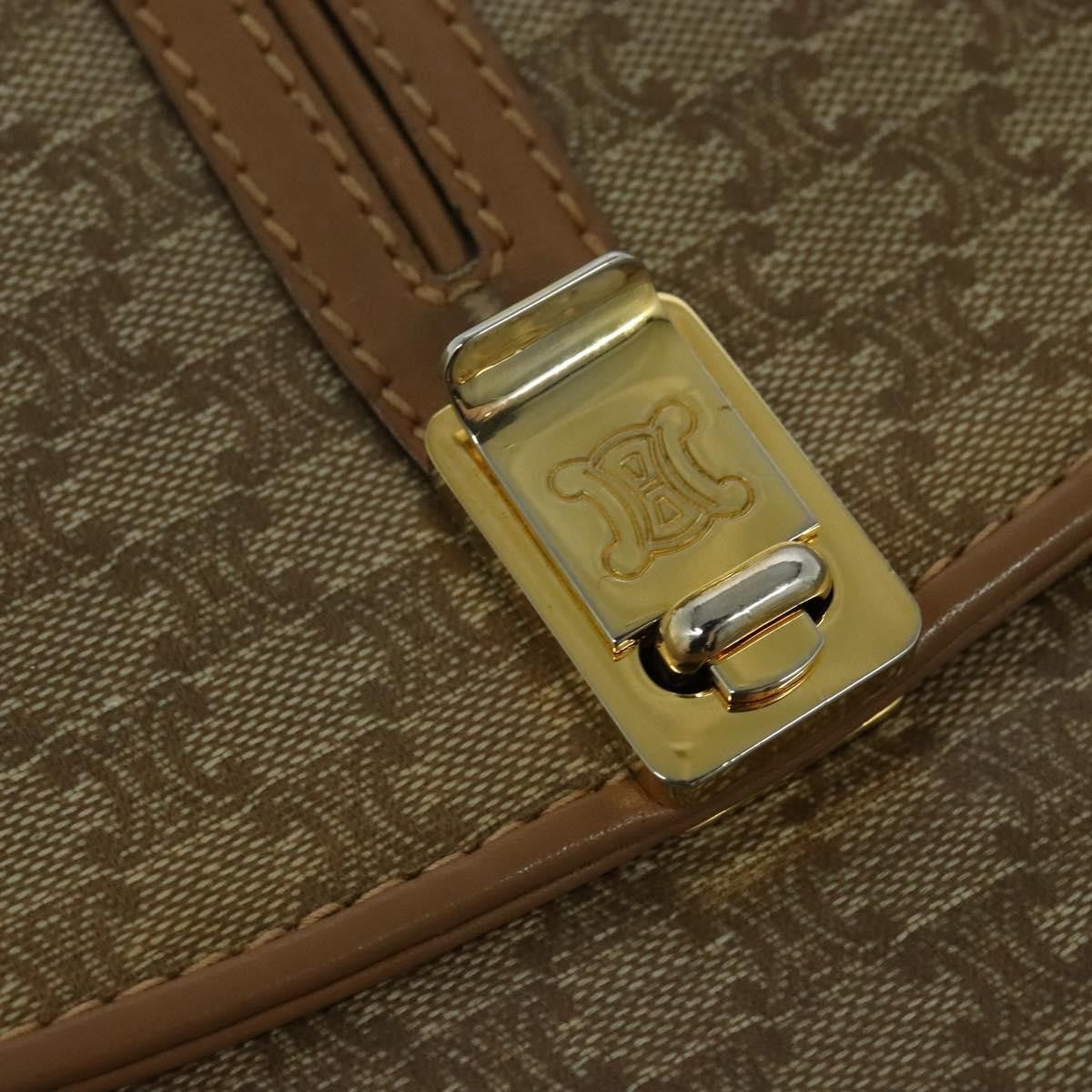 Celine Macadam Shoulder Bag PVC Leather, BEIGE, CANVAS, Shoulder bag