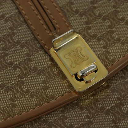 Celine Macadam Shoulder Bag PVC Leather, BEIGE, CANVAS, Shoulder bag