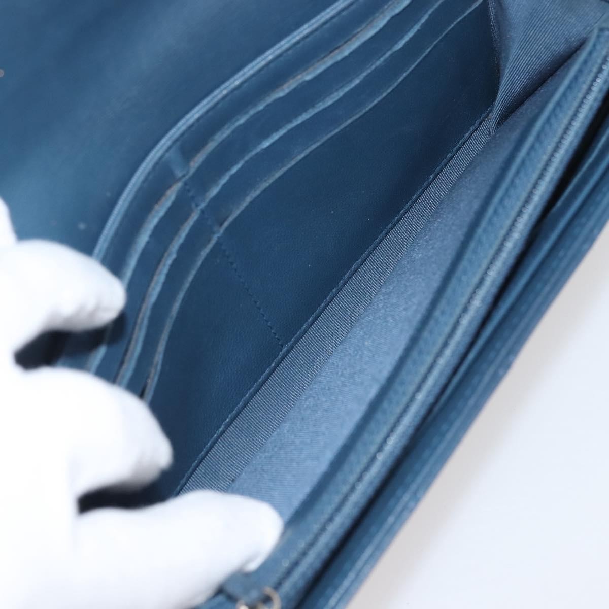 Chanel CC Gusset Classic Flap Wallet Quilted Lambskin, NAVY, LEATHER, Wallets