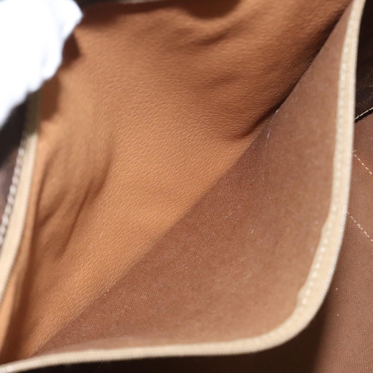 Celine Vintage Macadam Handbag Leather, BROWN, LEATHER, Handbag