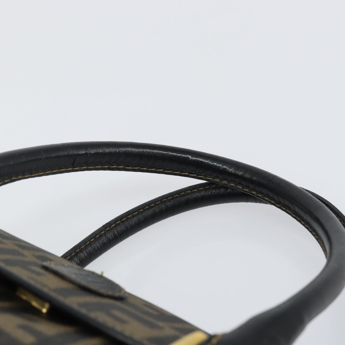 Fendi Zucca spalmati Zucca canvas spalmati flap rounded, BROWN, CANVAS, Handbag