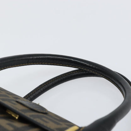 Fendi Zucca spalmati Zucca canvas spalmati flap rounded, BROWN, CANVAS, Handbag