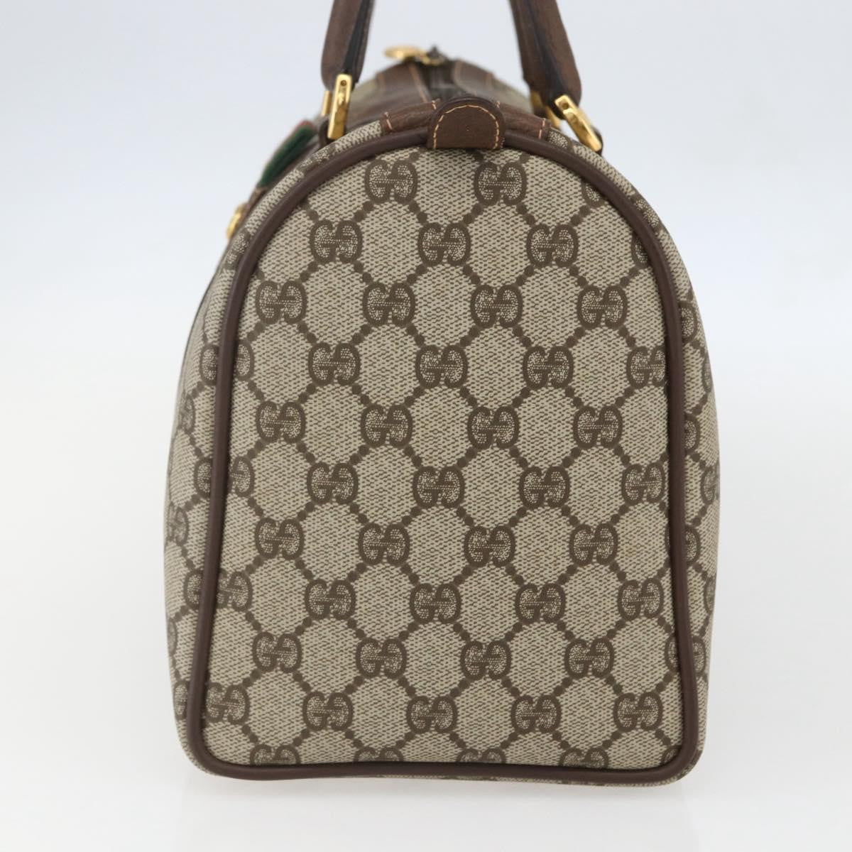 Gucci Vintage Interlocking G Boston Bag GG Coated Canvas, BEIGE, PVC, Travel bag