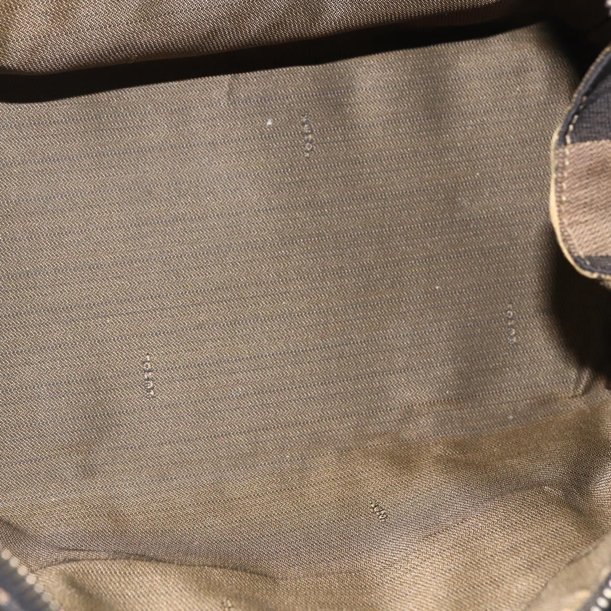 Fendi Vintage Pequin Convertible Boston Bag Coated Canvas, BROWN, CANVAS, Travel bag