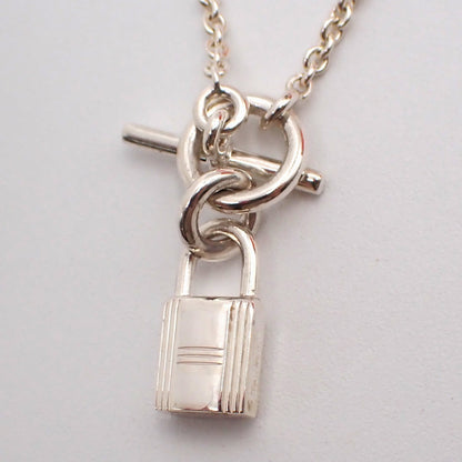 Hermes Cadenas Kelly Pendant Necklace Sterling Silver, SILVER, SILVER, Necklace