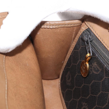 Christian Dior Vintage Honeycomb Shoulder Bag Canvas and Leather, BLACK, CANVAS, Shoulder bag