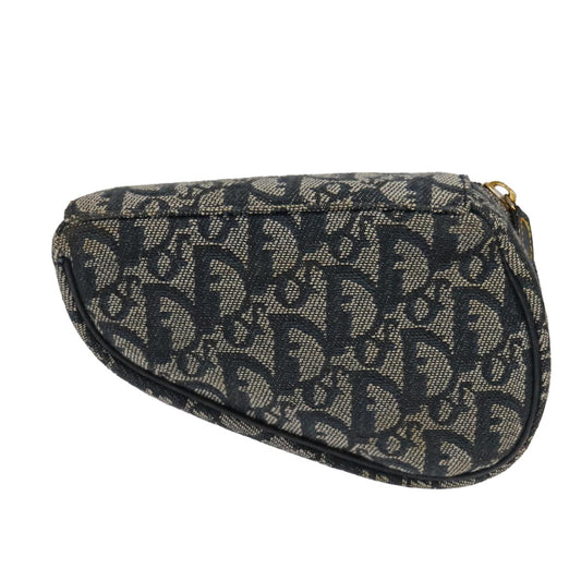 Christian Dior Vintage Saddle Coin Purse Diorissimo Canvas, NAVY, CANVAS, Wallets