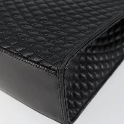 Bally Vintage Handbag Quilted Leather, BLACK, LEATHER, Handbag