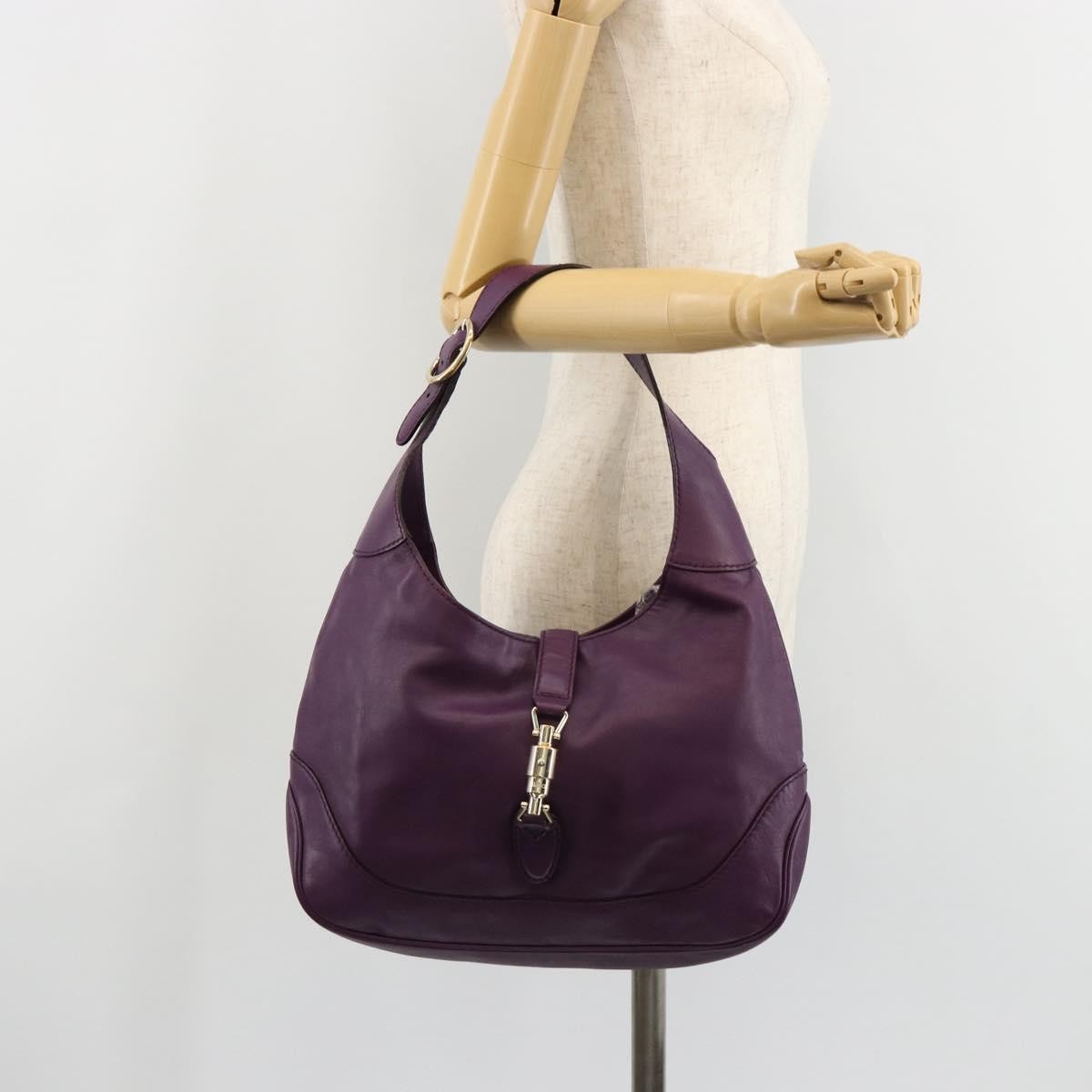 Gucci Jackie Original Shoulder Bag Leather, Purple, Leather, Handbag