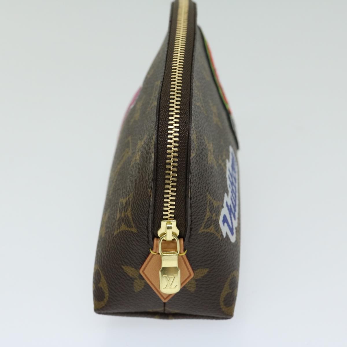 Louis Vuitton Cosmetic Pouch Limited Edition Patches Monogram Canvas, BROWN, CANVAS, Clutche & pouche