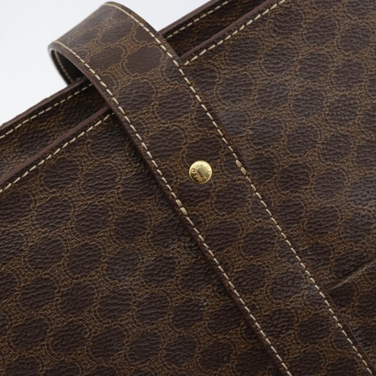 Celine Vintage Macadam Tote bag Canvas, BROWN, CANVAS, Tote bag