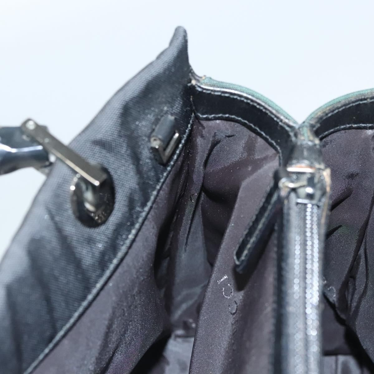 Gucci Vintage Bamboo Handle Tote Nylon, BLACK, NYLON, Tote bag