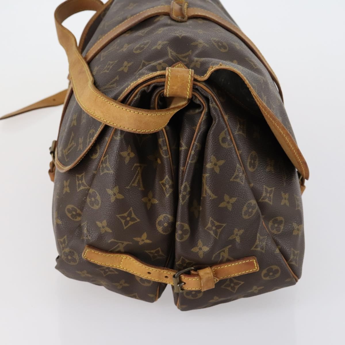 Louis Vuitton Saumur Handbag Monogram Canvas, BROWN, CANVAS, Shoulder bag