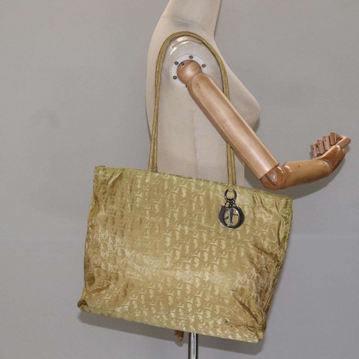 Christian Dior Vintage Trotter Open Tote Diorissimo Canvas, YELLOW, CANVAS, Tote bag