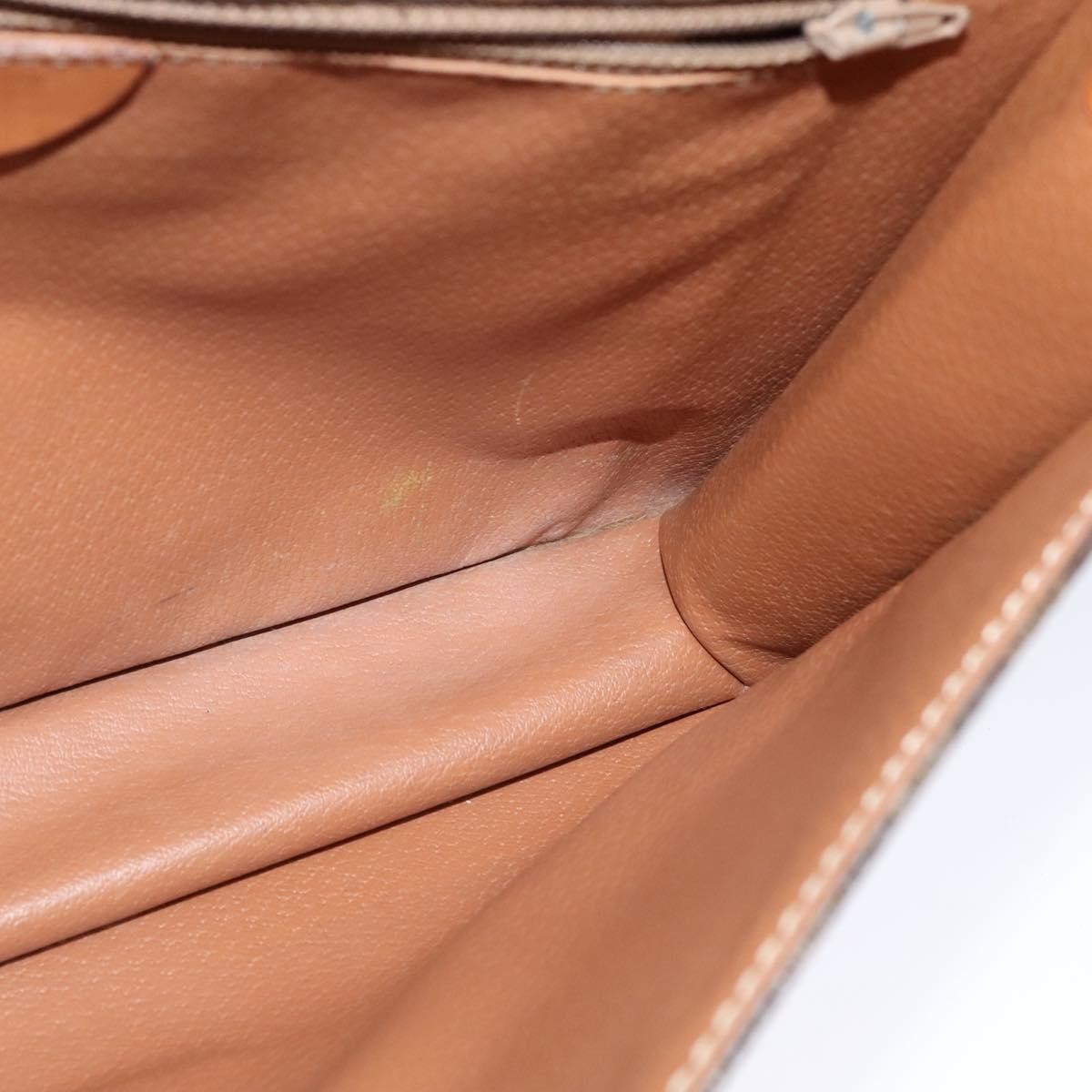 Celine Vintage Macadam Shoulder Bag Canvas and Leather, BROWN, CANVAS, Shoulder bag