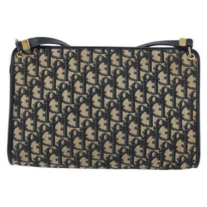 Christian Dior Vintage Trotter Shoulder Bag Canvas, NAVY, CANVAS, Shoulder bag