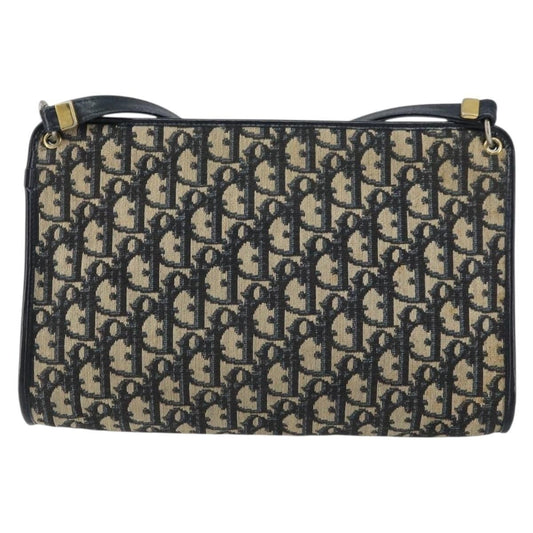 Christian Dior Vintage Trotter Shoulder Bag Canvas, NAVY, CANVAS, Shoulder bag