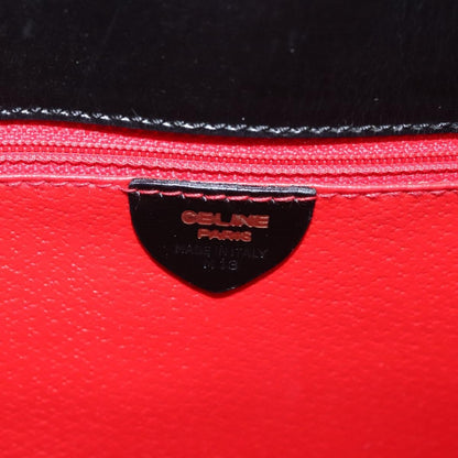 Celine Shoulder Bag Suede and leather, BLACK, SUEDE, Shoulder bag