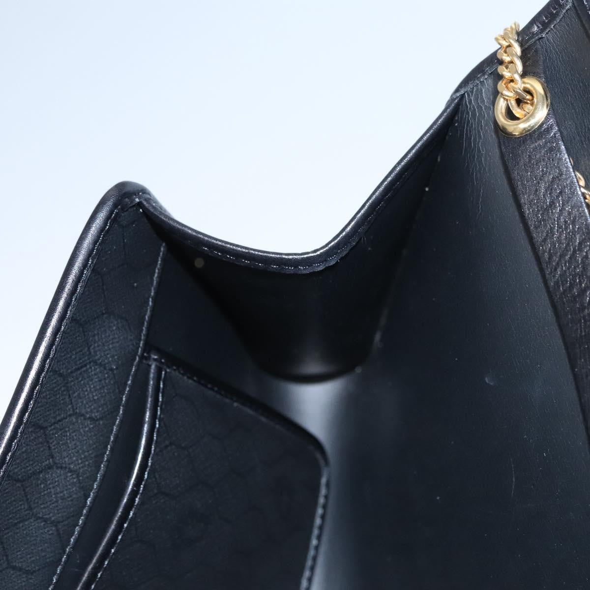 Christian Dior Vintage Honeycomb chain Canvas, BLACK, CANVAS, Handbag