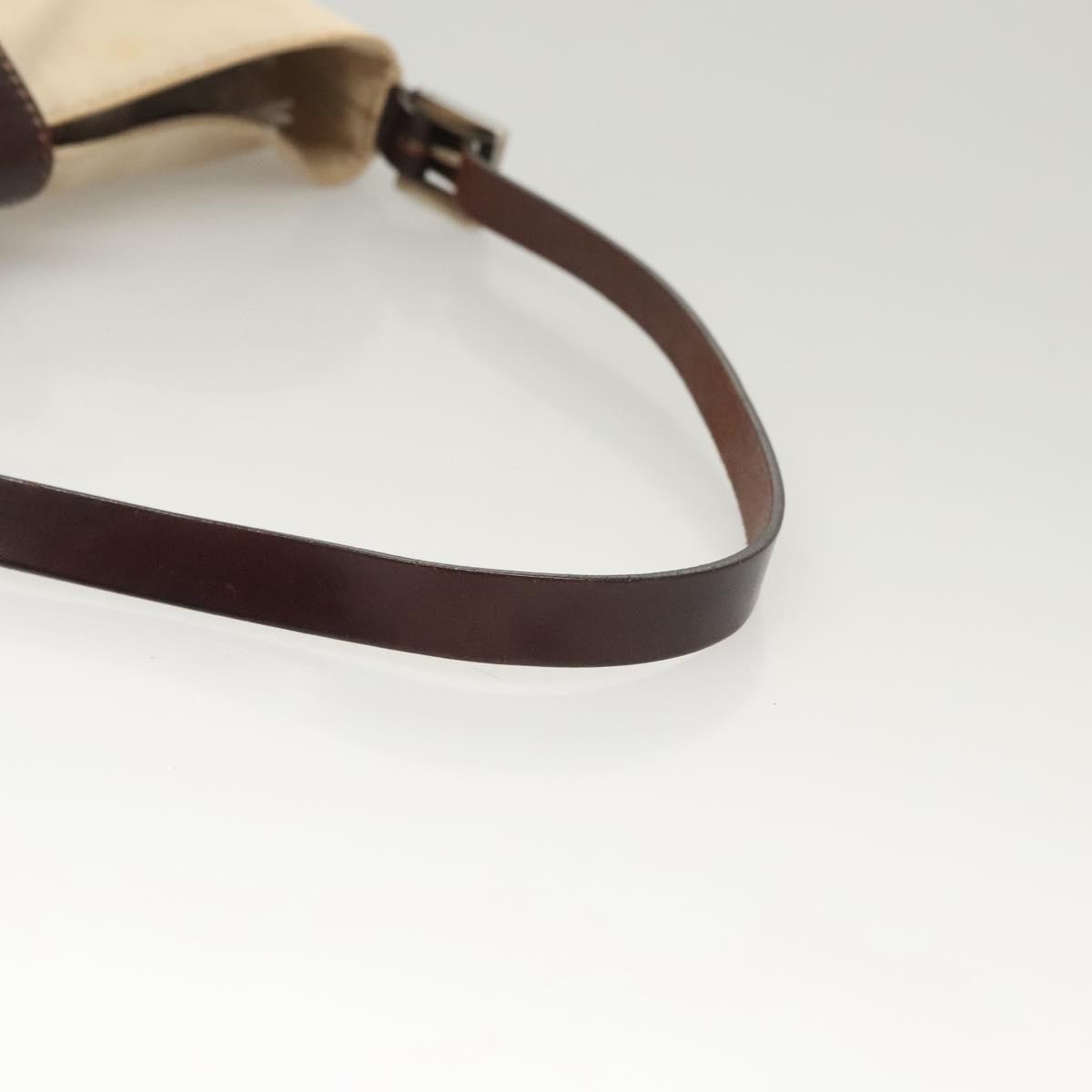 Fendi Vintage FF Buckle Shoulder Bag Canvas, WHITE, CANVAS, Shoulder bag