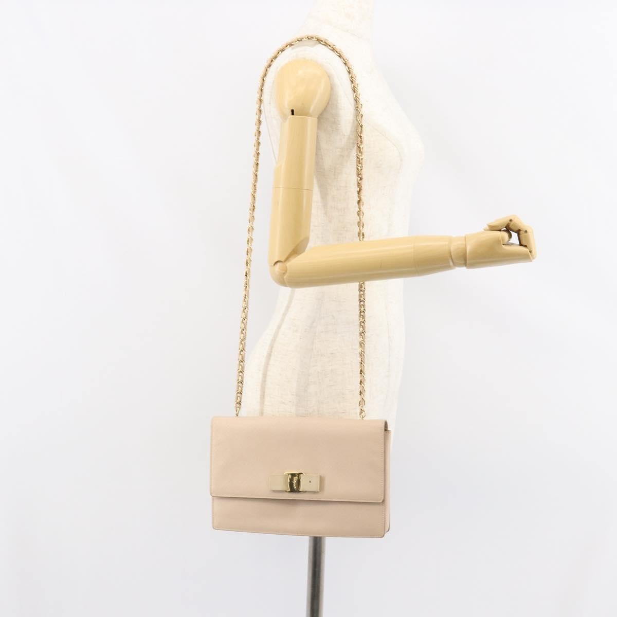 Salvatore Ferragamo Vala Chain Shoulder bag Leather, PINK, LEATHER, Shoulder bag