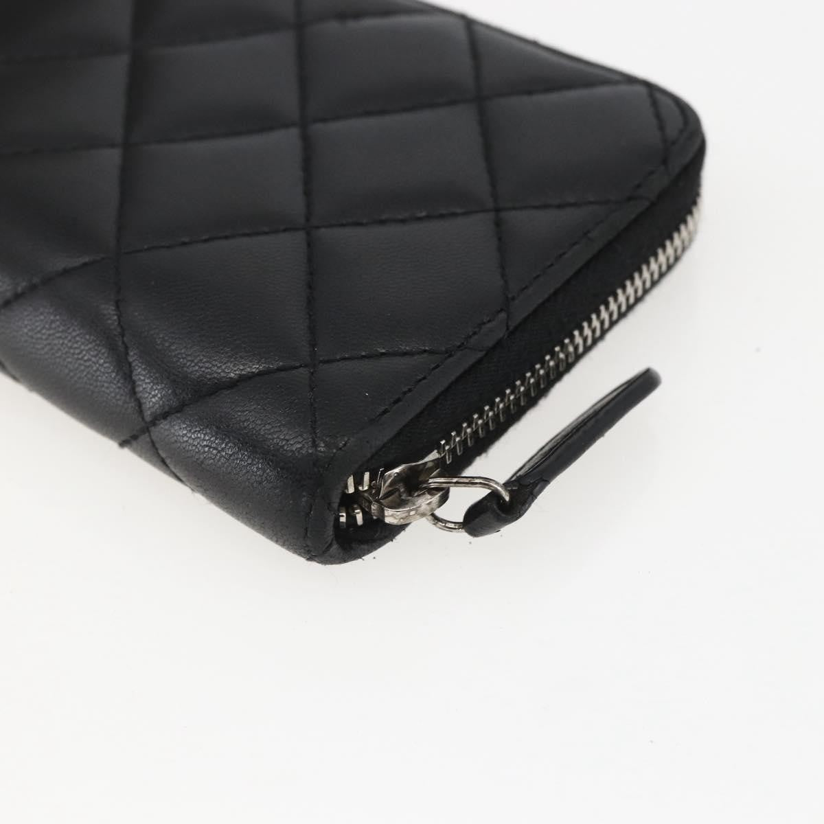 Chanel Zip Around Organizer Wallet Quilted Lambskin, BLACK, LEATHER, Wallets