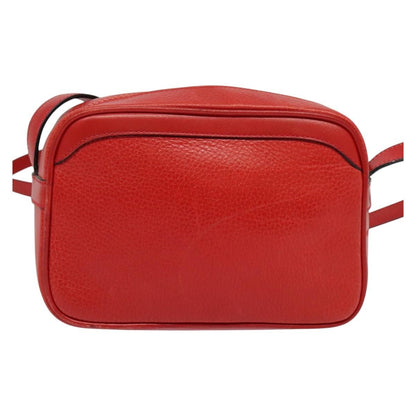 Celine Shoulder Bag Leather, RED, LEATHER, Shoulder bag