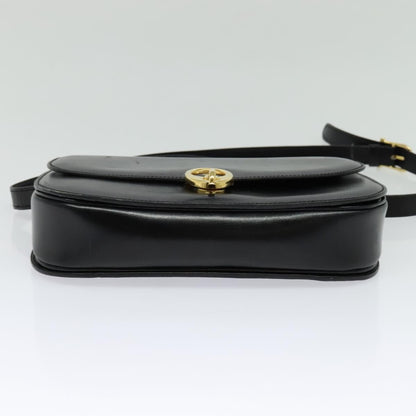 Celine Shoulder Bag Leather, BLACK, LEATHER, Shoulder bag