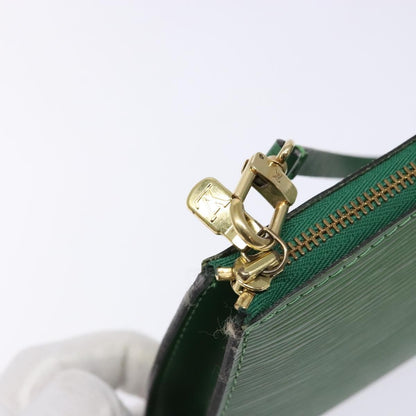 Louis Vuitton Pochette Accessoires Epi Leather, GREEN, LEATHER, Clutche & pouche