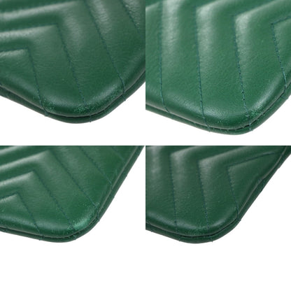 Chanel Card Case Leather, GREEN, LEATHER, Clutche & pouche