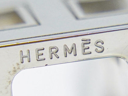 Hermes Cage d'H Pendant Necklace Metal, SILVER, METAL, Necklace