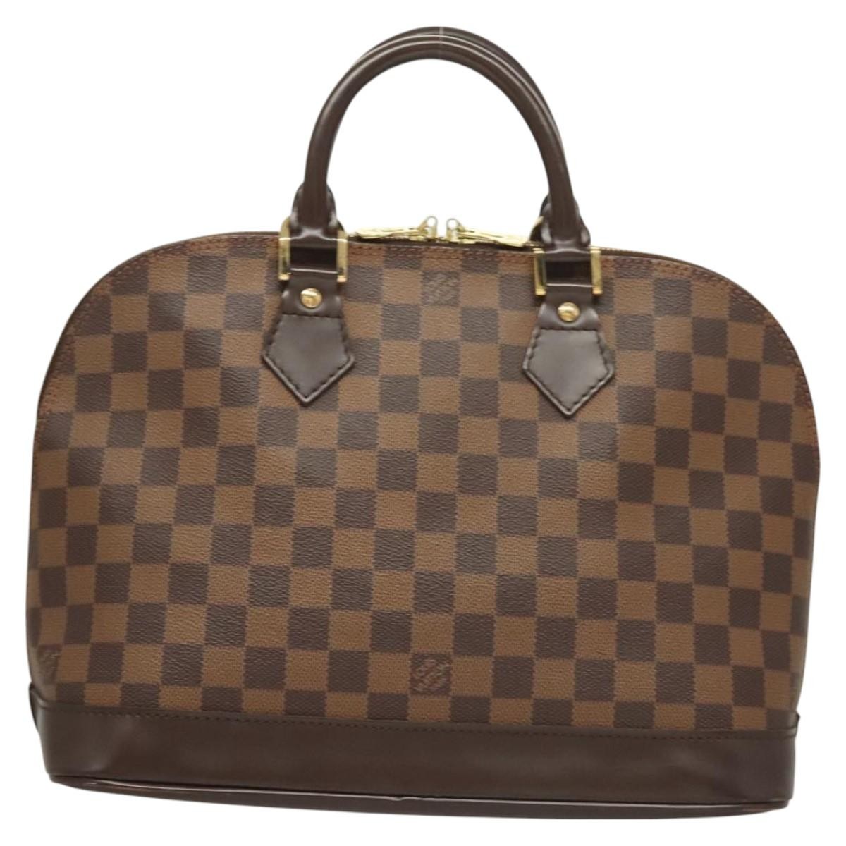 Louis Vuitton Alma Handbag Damier, BROWN, CANVAS, Handbag