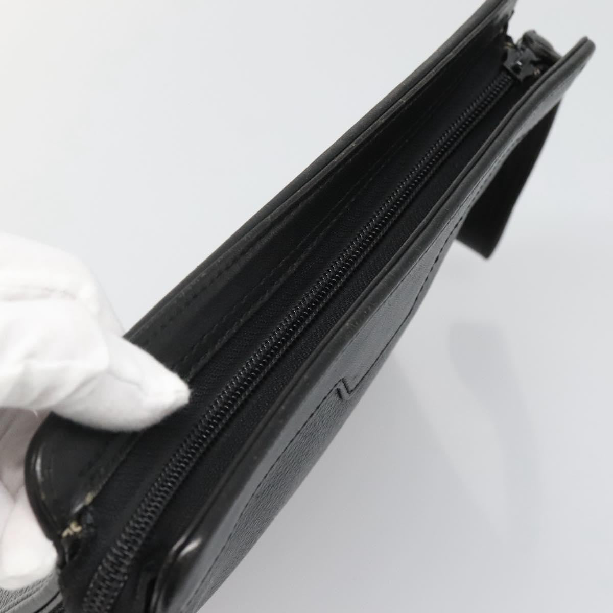 Burberry Zip Clutch Leather, BLACK, LEATHER, Clutche & pouche