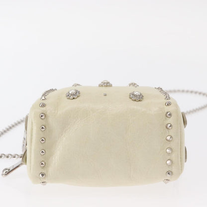 Miu Miu Chain Crossbody Bag Leather, ECRU, LEATHER, Shoulder bag