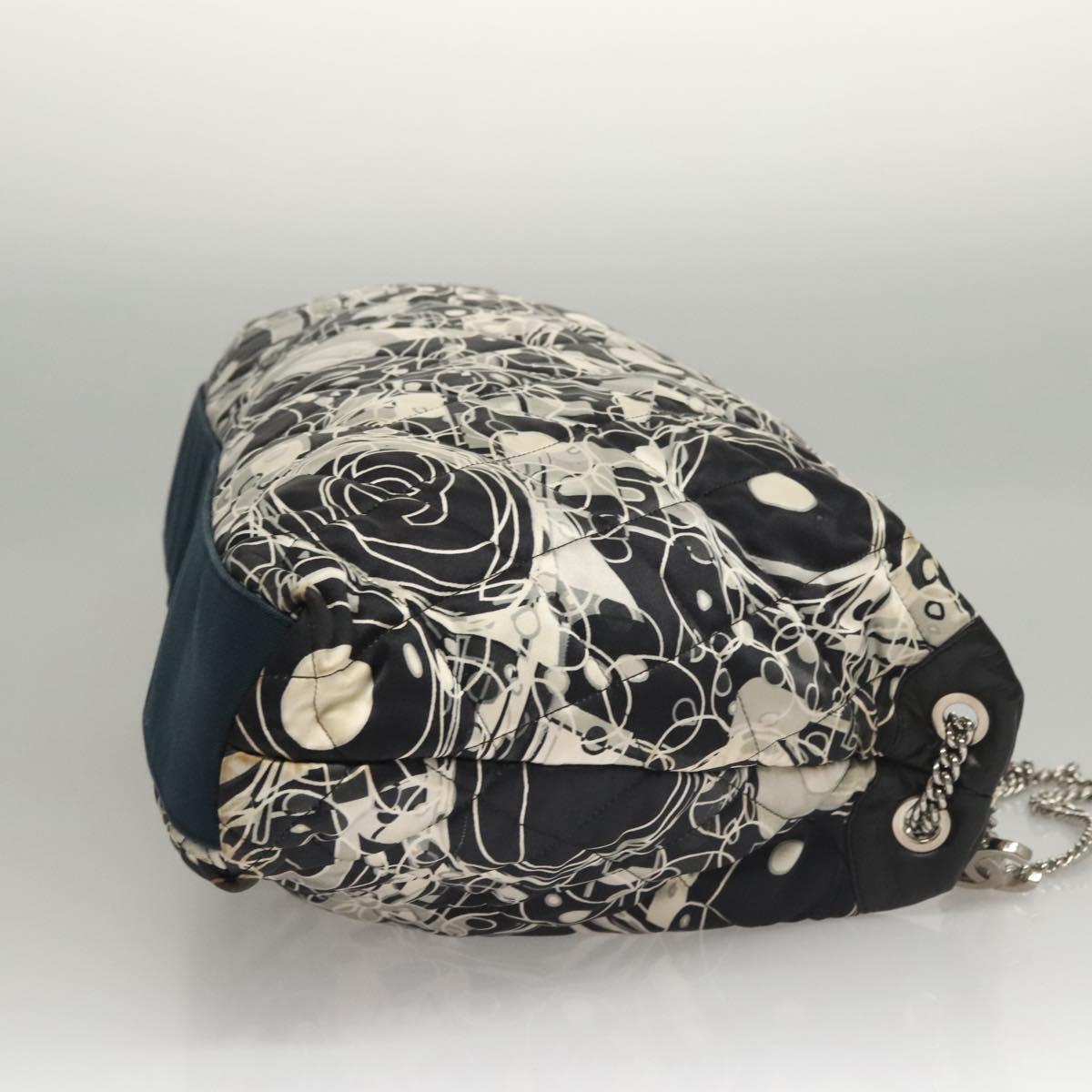 Chanel Kaleidoscope Chain Tote Quilted Printed Satin, BLACK, SILK, Shoulder bag