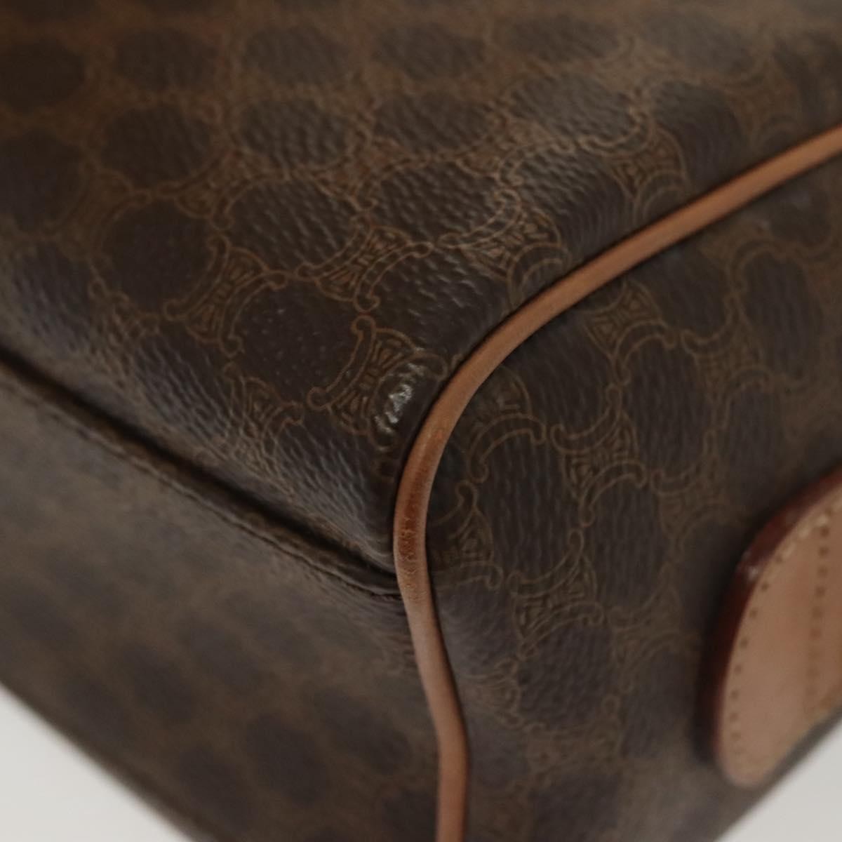 Celine Macadam Handbag Macadam with leather, BROWN, CANVAS, Handbag