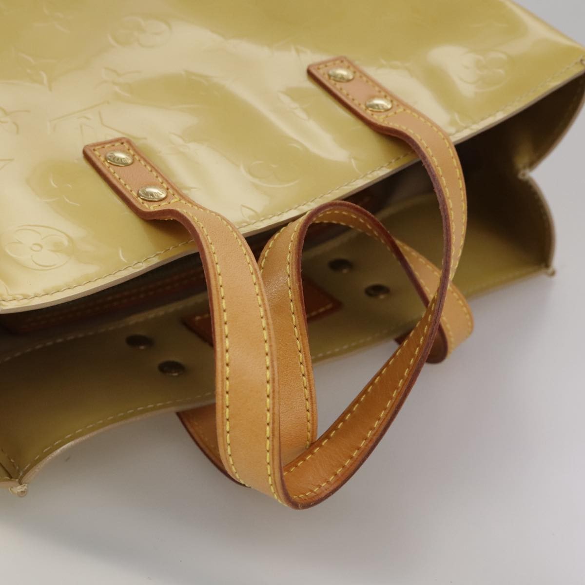 Louis Vuitton Reade Handbag Monogram Vernis, BEIGE, PATENT_LEATHER, Handbag
