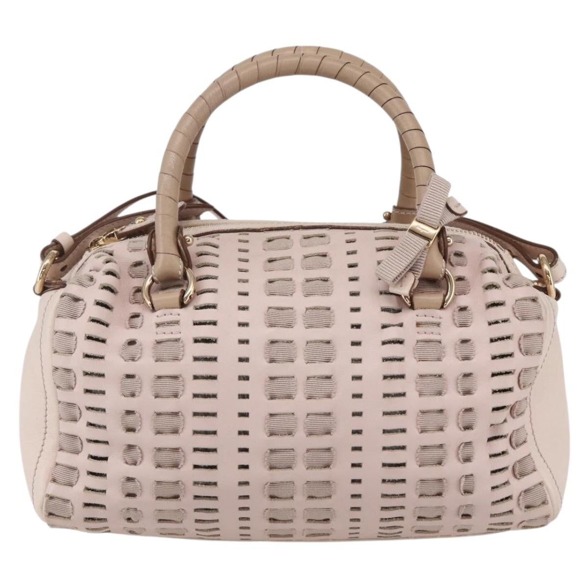 Salvatore Ferragamo Vala Handbag Leather, PINK, LEATHER, Handbag