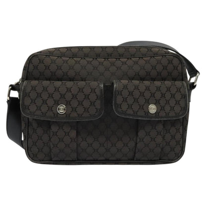 Celine Vintage Macadam Shoulder Bag Canvas, BLACK, CANVAS, Shoulder bag