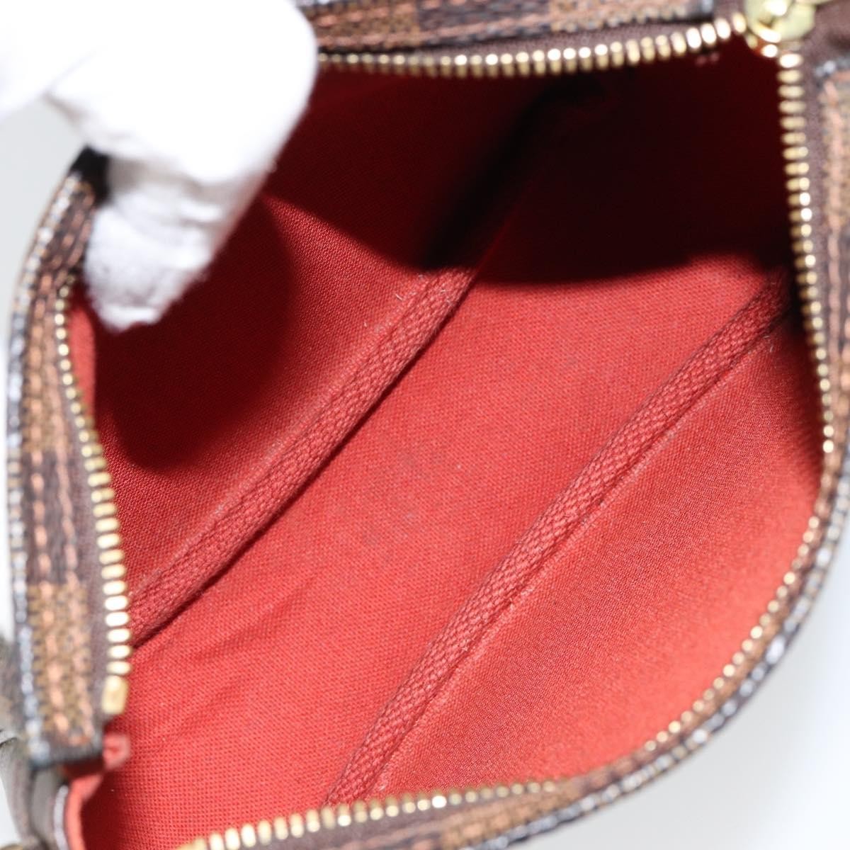 Louis Vuitton Trousse Make Up Bag Damier, BROWN, CANVAS, Clutche & pouche