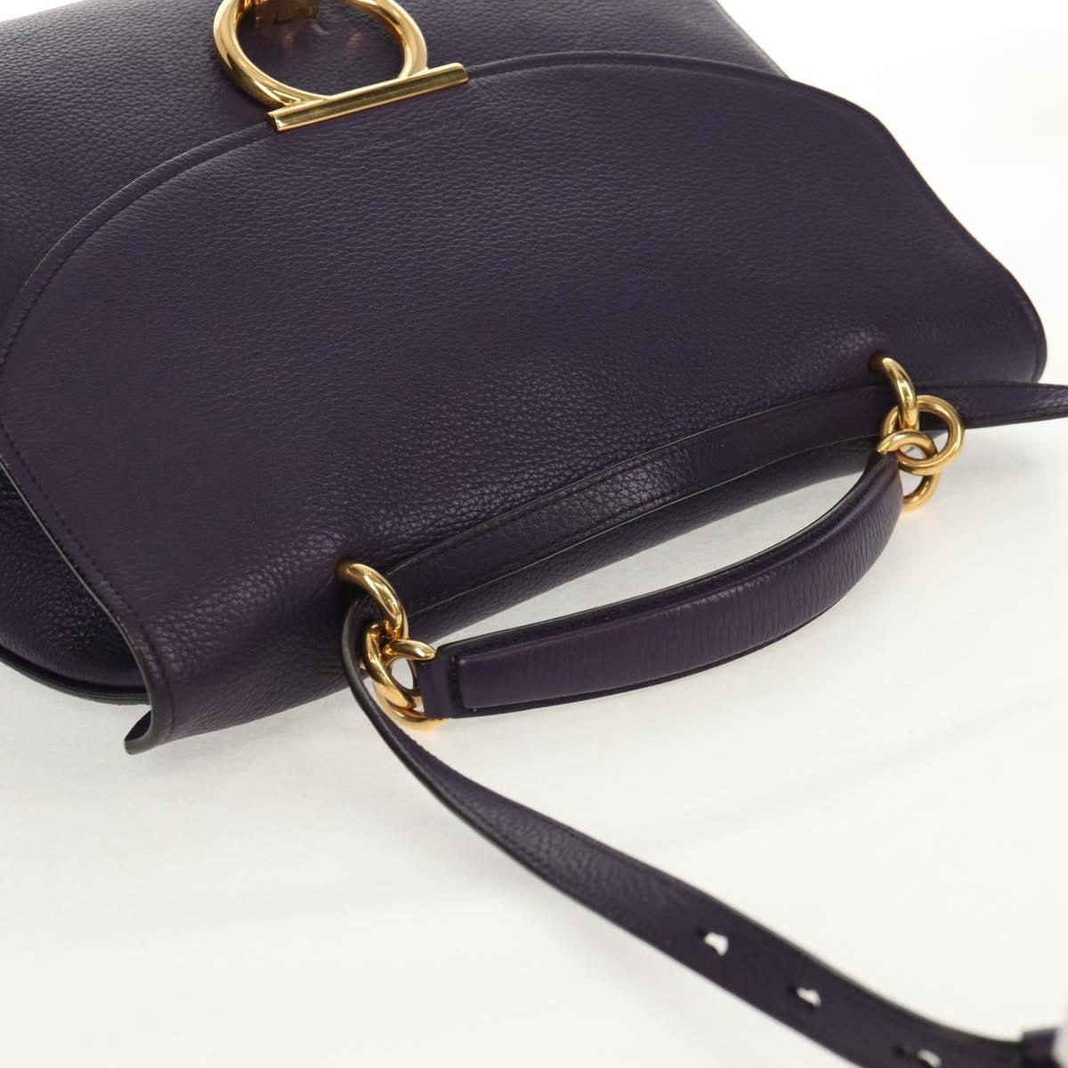 Salvatore Ferragamo Margot Satchel Leather, PURPLE, LEATHER, Handbag
