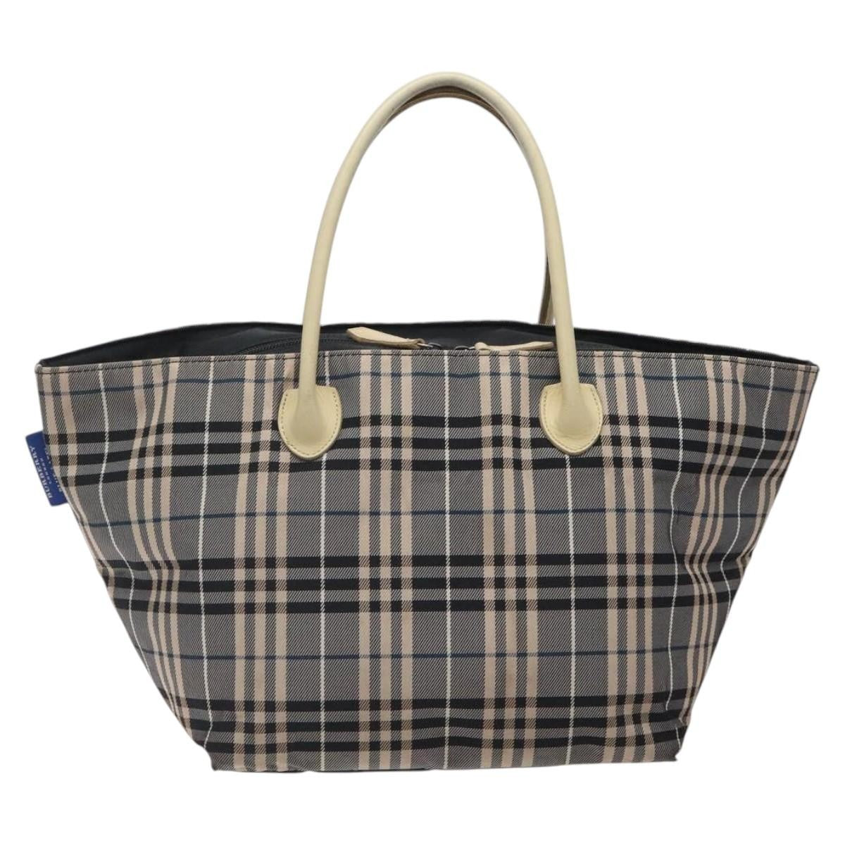 Burberry Nova Check Tote canvas check pattern, NAVY, CANVAS, Tote bag