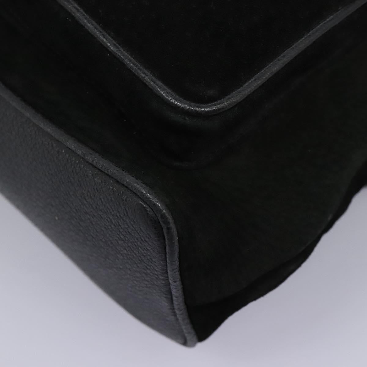 Gucci Vintage Bamboo Backpack Suede, BLACK, SUEDE, Backpack